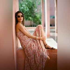 EUC Z Supply Balos Lima Floral Tiered Maxi Dress, Small